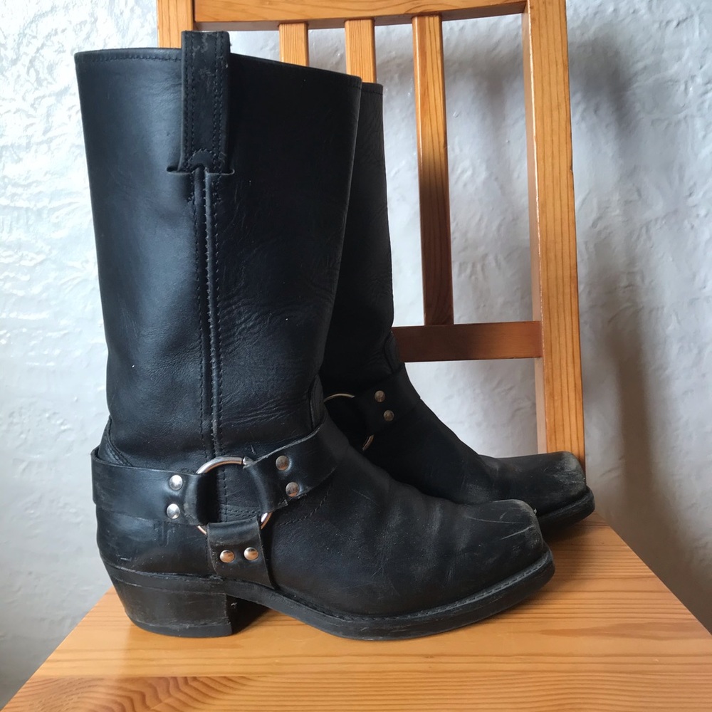 Frye Harness Boots Black Size 8.5